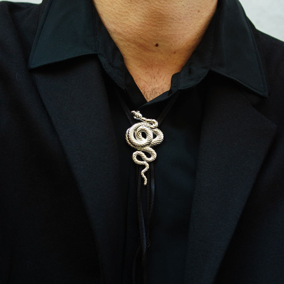 Snake Bolo Tie Silver