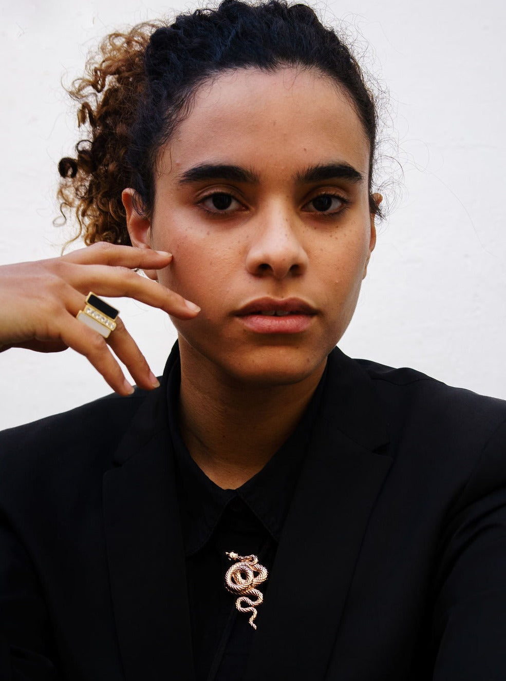 Snake Bolo Tie Pink Gold