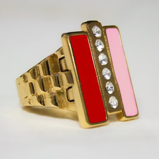 The Star Ring Red & Pink