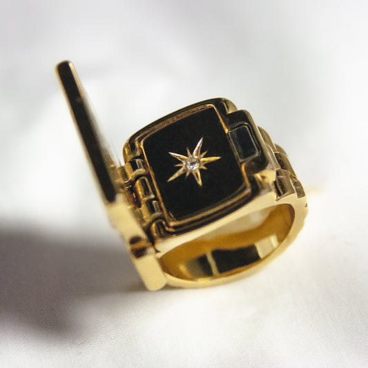 The Star Ring Black & Cream