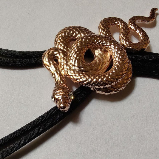 Snake Bolo Tie Pink Gold
