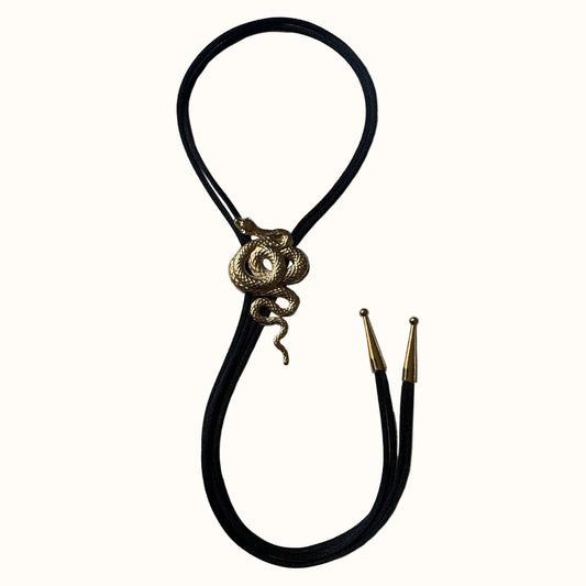 Snake Bolo Tie Gold