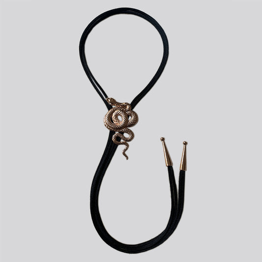 Snake Bolo Tie Pink Gold